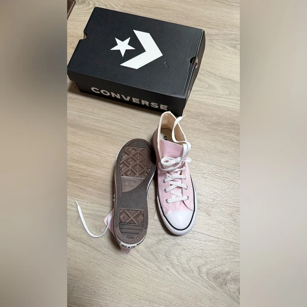 Converse Pink Low-Top Canvas Sneakers with White Accents
